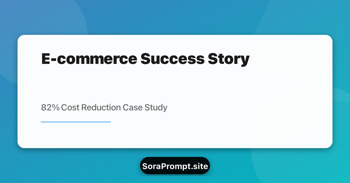 How a Shopify Store Reduced Video Production Costs by 82% with Sora 2: Complete Case Study How a Shopify Store Reduced Video Production Costs by 82% with Sora 2: Complete Case Study